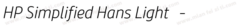 HP Simplified Hans Light 字体字体转换